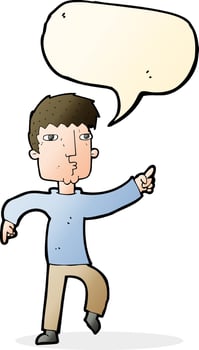 cartoon dancing man with speech bubble vector