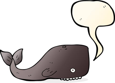 cartoon whale with speech bubble vector