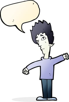 cartoon vampire man with speech bubble vector