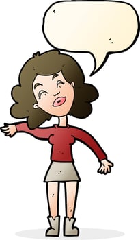 cartoon woman only joking with speech bubble vector