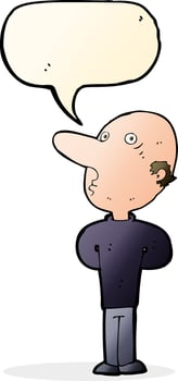 cartoon balding man with speech bubble vector