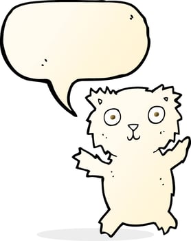 cartoon polar bear with speech bubble vector