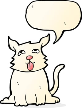 cartoon happy dog with speech bubble vector