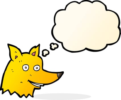 cartoon fox head with thought bubble vector