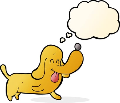cartoon happy dog with thought bubble vector