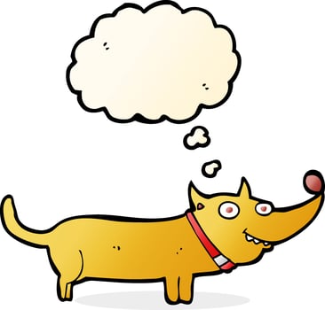cartoon happy dog with thought bubble vector