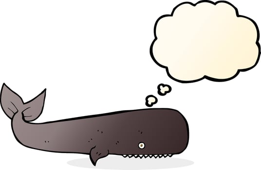 cartoon whale with thought bubble vector