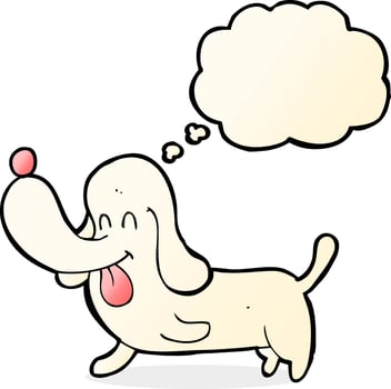 cartoon happy dog with thought bubble vector