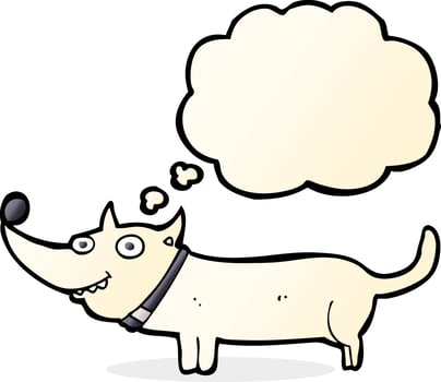 cartoon happy dog with thought bubble vector