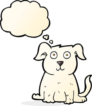 cartoon happy dog with thought bubble vector
