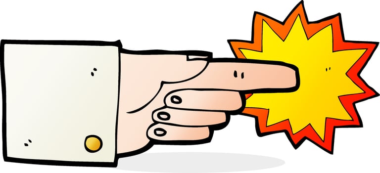 Pointing business hand cartooon vector