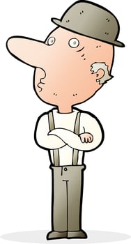 cartoon man in hat vector