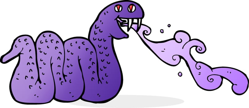 cartoon spitting snake vector