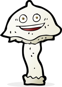 cartoon happy mushroom vector