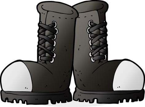 cartoon steel toe cap boots vector