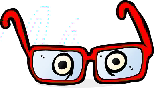 cartoon eyes in spectacles vector