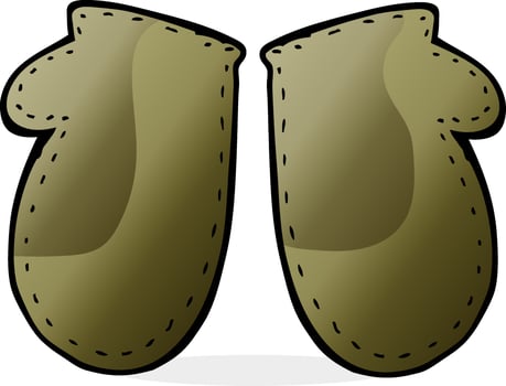 cartoon winter mittens vector