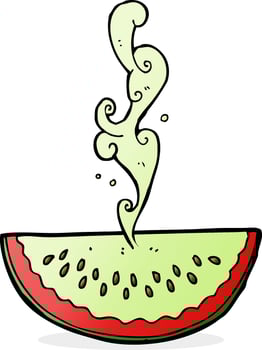 cartoon juicy squirting watermelon vector