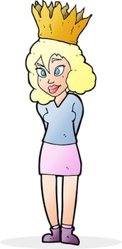 cartoon person wearing crown vector