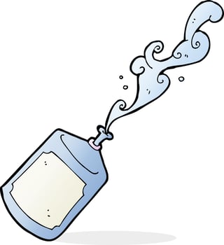 cartoon squirting water bottle vector