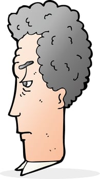 cartoon grey haired man vector