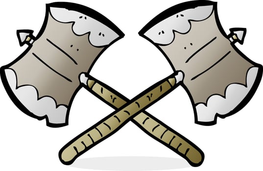 crossed axes cartoon vector
