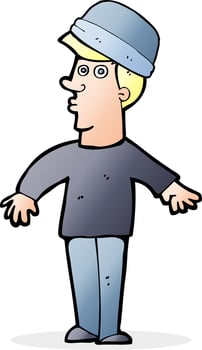 cartoon man wearing hat vector