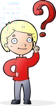 cartoon boy asking question vector