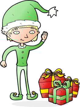 cartoon christmas elf vector