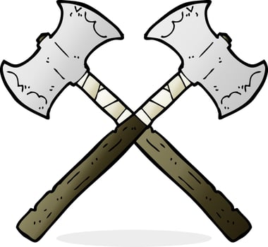 cartoon crossed axes vector