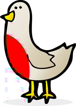 cartoon christmas robin vector