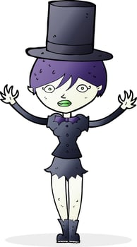 cartoon halloween vampire girl vector