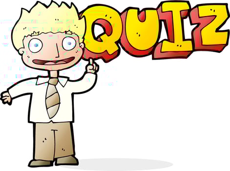 quiz sign cartoon vector