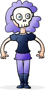 cartoon trick or treat costume vector
