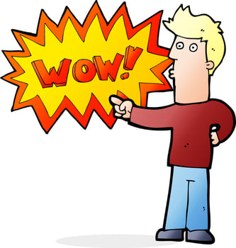 cartoon amazed man vector