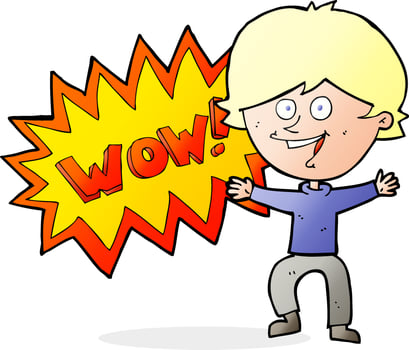 cartoon amazed man vector