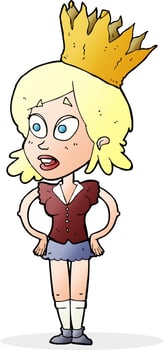 cartoon person wearing crown vector