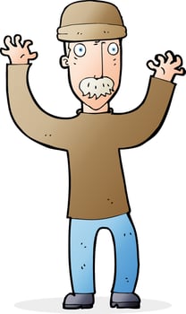 cartoon man wearing winter hat vector