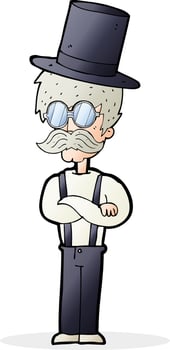 cartoon man wearing hat vector