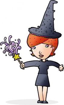cartoon halloween witch vector