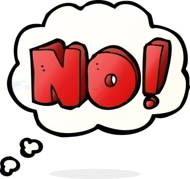 cartoon no symbol with thought bubble vector