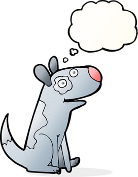 cartoon happy dog with thought bubble vector