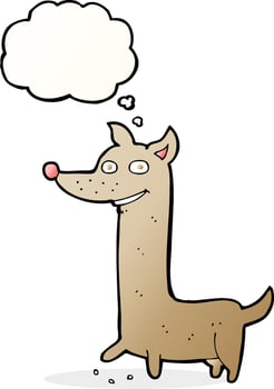 funny cartoon dog with thought bubble vector