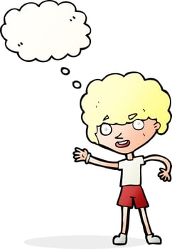 cartoon sporty person with thought bubble vector