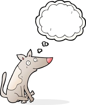 cartoon dog with thought bubble vector