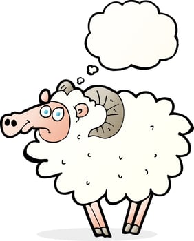cartoon ram with thought bubble vector