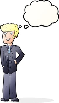 cartoon upperclass man with thought bubble vector
