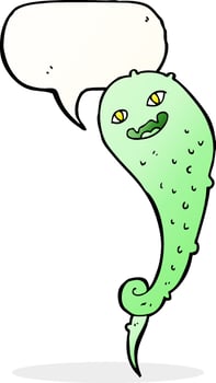 cartoon spooky ghost with speech bubble vector