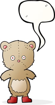 cartoon teddy bear with speech bubble vector