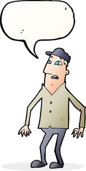 cartoon shocked man with speech bubble vector